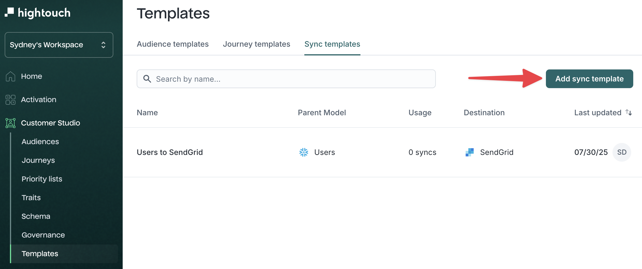 Add sync template