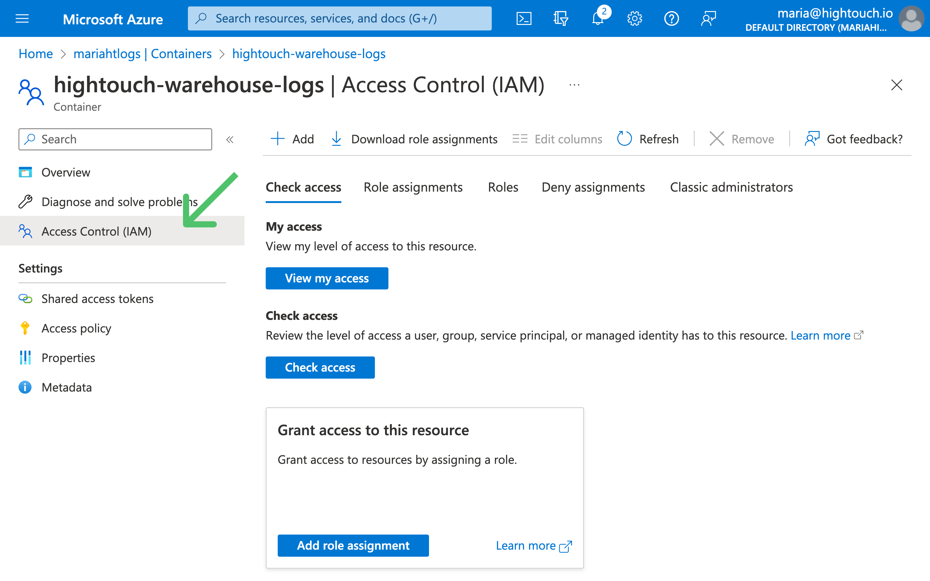 Azure Portal screenshot